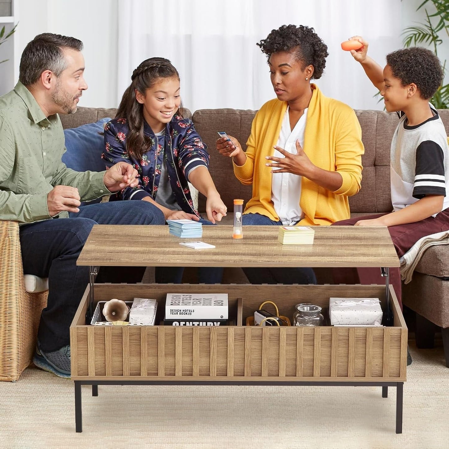 Modern Lift Top Coffee Table, Rustic Wooden Coffee Table with Hidden Storage Compartment Table for Living Room, Center Table for Living Room or Office,