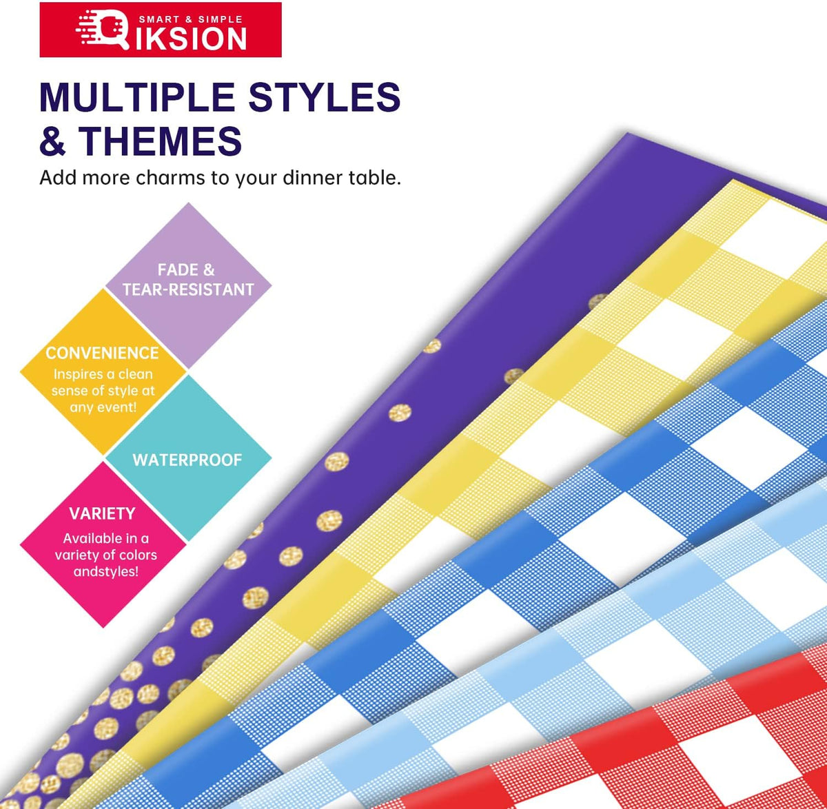 2 Pack Pink Round Plastic Tablecloth Disposable