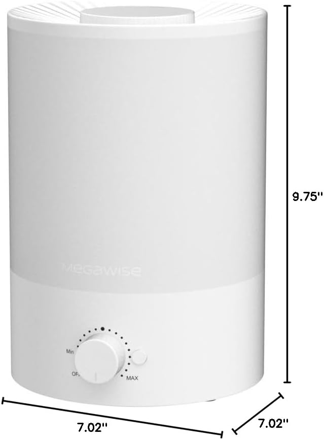 MegaWise Topfill 7-colour Night light humidifier for Kid bedroom with 3.5L Large Capacity, No leakage Design Fine Mist Output Auto Shutoff, Essential Oil Safe Tank
