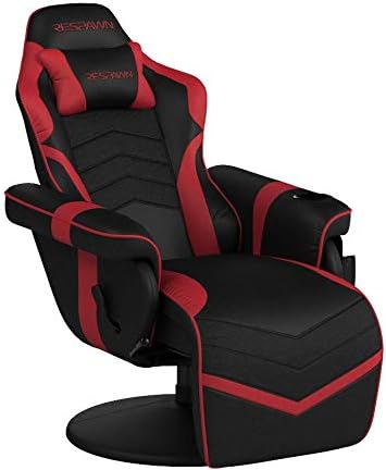 Respawn 900 Gaming Recliner Chair with Footrest, Cup Holder and Swivel | Ergonomic gaming recliner with footrest, cup holder, lumbar support, 135° recline & 360° swivel for console gaming