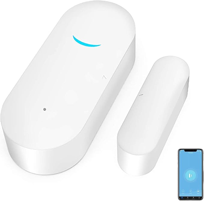 5 Pack WiFi Wireless Door Window Sensor,TUYA Smart Alarm with Free Notification APP Control Home Security Alarm System,Compatible with Alexa Google Assistant