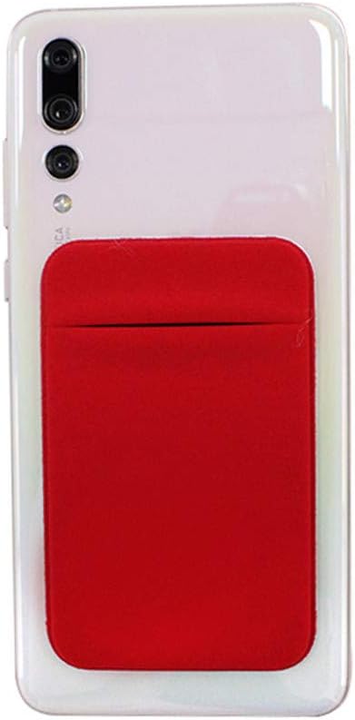Slim Credit Card Holder for Back of Cell Phone, Stretchy Ultra Lycra 3M Self Adhesive Phone Pocket Stick On Wallet for ID Credit Card Pocket for iPhone Android Galaxy (Red+White+Blue)