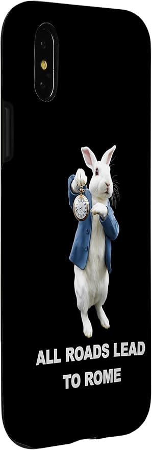 Funny AI Rabbit Meme Tshirt - All Roads Lead to Rome Humor Case for iPhone X/XS