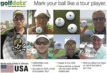 Golfdotz - USGA Rule Conforming Golf Ball Markers, Golf Ball Stickers for Marking Balls, No More Smearing from Stamps, Gifts for Golfers, Dads, and Retirees, (Emoji Collection; 24-32 Count)