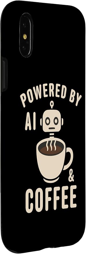 Powered by AI and Coffee Robot Case for iPhone X/XS