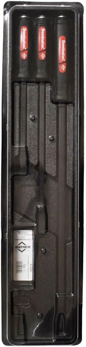 Mayhew Tools 61354 Dominator Pry Bar Set, 3-Piece Straight, Black Oxide Finish