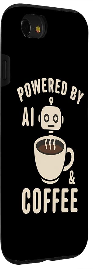 Powered by AI and Coffee Robot Case for iPhone SE (2020) / 7 / 8