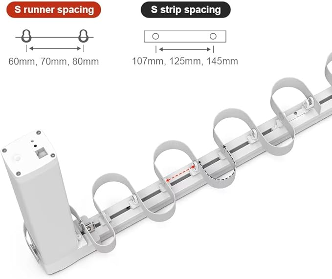 Control4 Native Smart Motorized Curtain Track Kit, 4000mAh Battery Automatic Curtain Opener, Pre-assembled Electric Rail for S-Fold Ripple Fold, Remote Support (3 meters (118.1 inches))