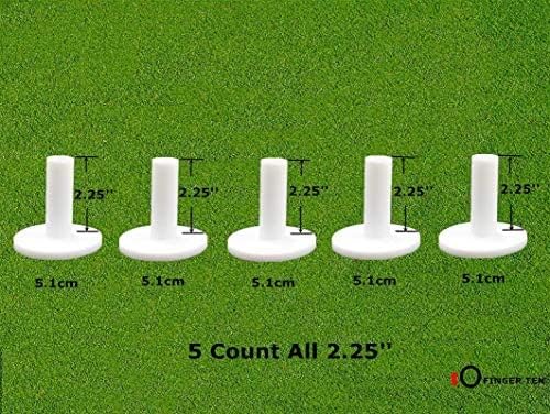 FINGER TEN Golf Rubber Tees Driving Range Value 5 Pack, Mixed Size or 5 Same Size for Practice Mat