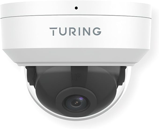 Turing TP-MFD8M28 SMART 8MP IR Dome IP Camera, White; 2.8mm Lens; Face/Human/Vehicle AI SMART Series NVR, Bridge, and Cloud; IP67, IK10, WDR, PoE; Indoor/Outdoor Use; Tampering Alert