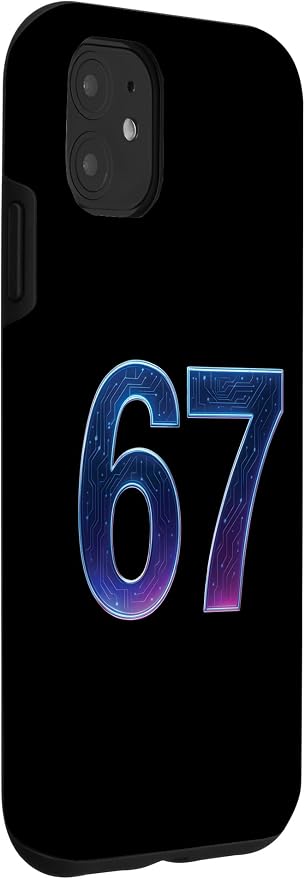 67 Meme Ai Quantum Number 67th Six Seven Tech Digital Future Case for iPhone 11