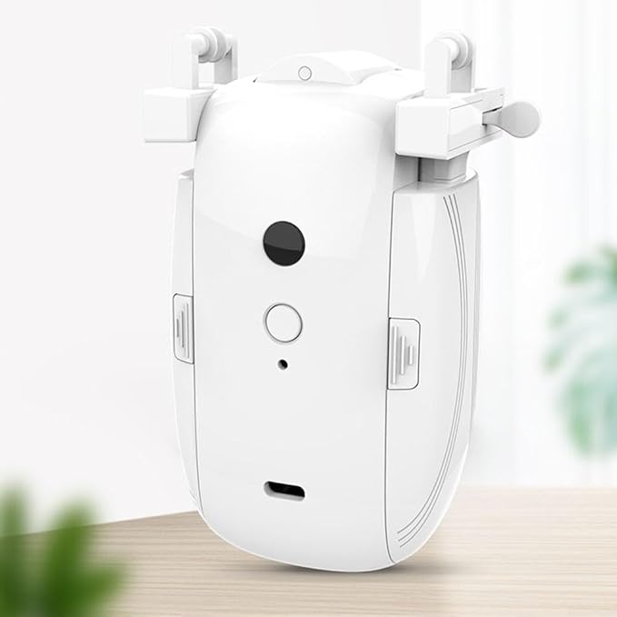 Automatic Smart Curtain Opener with Remote Control, Automatic Curtain Opener and Closer Smart Curtain Opener Electronic for Roman Rod/U/T Rails(2PC Roman Pole)