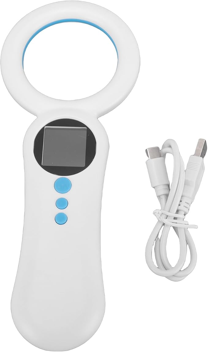 Pet Microchip Scanner, 500 Records Data Storage EMID Pet Microchip Reader, Rechargeable Chip ID Scanner Support for FDX - B Chips 134.2kHz 125kHz
