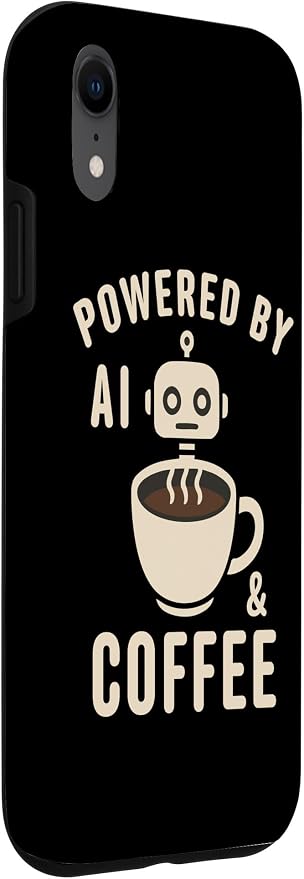 Powered by AI and Coffee Robot Case for iPhone XR