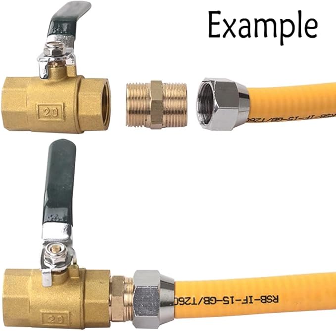Joywayus 5Pcs Brass Pipe Fitting Hex Nipple Equal 1/4" Male NPT Male Air Fuel Water
