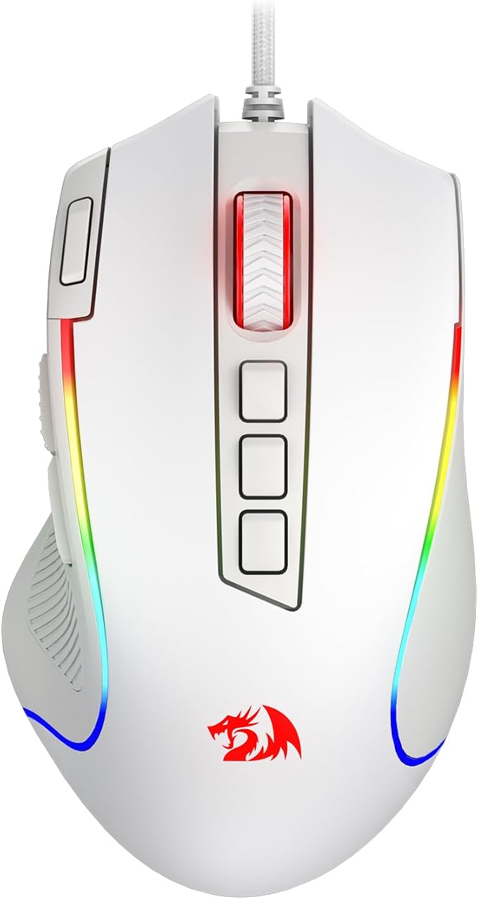 Redragon M612 Wired RGB Optical Gaming Mouse 8000 DPI Remapping Keys | Cable-Free 0 Delay, Redefine Keybinding Macro, Vibing Backlight, Ergonomic Grip Body Comfort