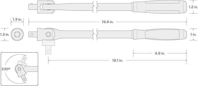 TEKTON 1/2 Inch Drive x 18 Inch Comfort Grip Breaker Bar | SBH01218