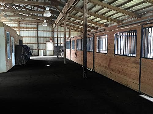 American Heavy Duty Stall Tiles - Stable/Horse Tiles - Thick, Durable Rubber Flooring - Solid Black 14' x 20' Set 1/2" Thick (70 Tiles Total)