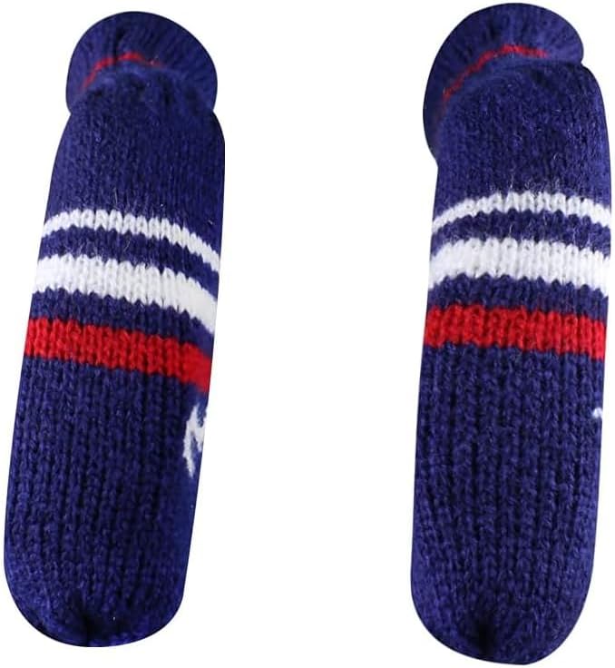 Scott Edward 1/7/10 Pcs Knitted Golf Club Head Covers for Irons Wedge Cuteness and Basically Socks Shape Washable Golf Club Head Protector on Red/Blue Warning Style