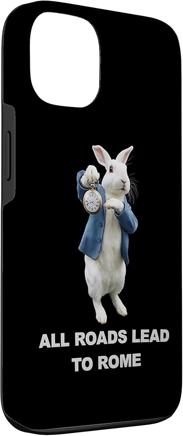 Funny AI Rabbit Meme Tshirt - All Roads Lead to Rome Humor Case for iPhone 13
