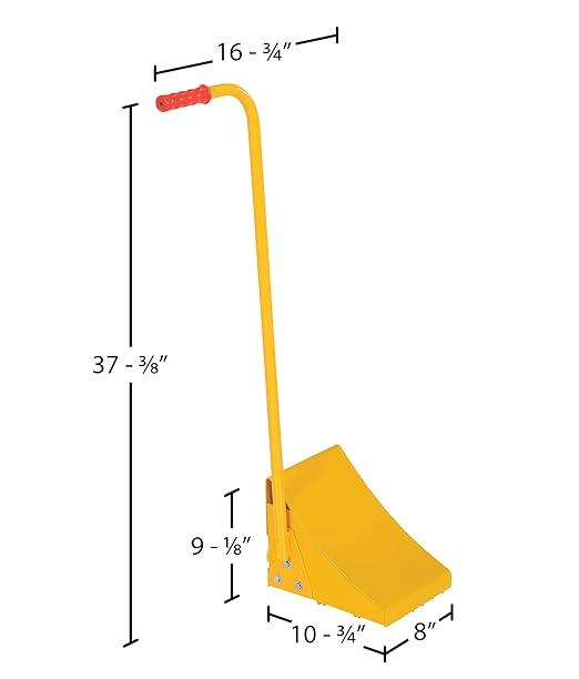 Vestil FAB-11-ERGO Fabricated Steel Wheel Chock with Ergonomic Handle 10-3/4 in. Length Yellow