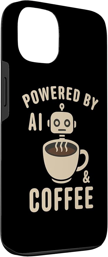 Powered by AI and Coffee Robot Case for iPhone 13