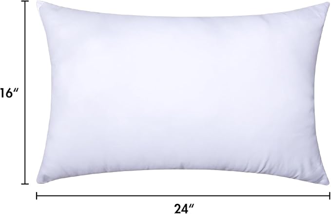 MIULEE 16x24 Inch Throw Pillow Insert for Couch Sofa Bed | Premium Virgin Filling, Soft Brushed Fabric, Rectangle Decorative Pillow, Lumbar Back and Neck Support