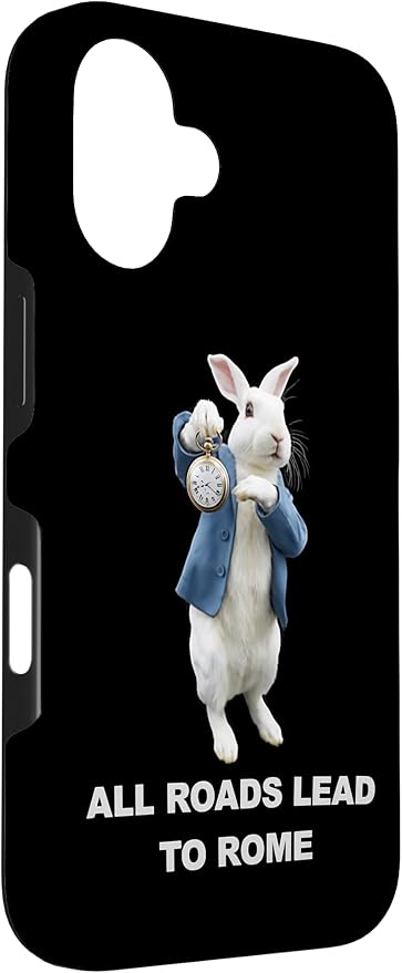 Funny AI Rabbit Meme Tshirt - All Roads Lead to Rome Humor Case for iPhone 16