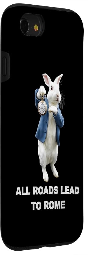 Funny AI Rabbit Meme Tshirt - All Roads Lead to Rome Humor Case for iPhone SE (2020) / 7/8