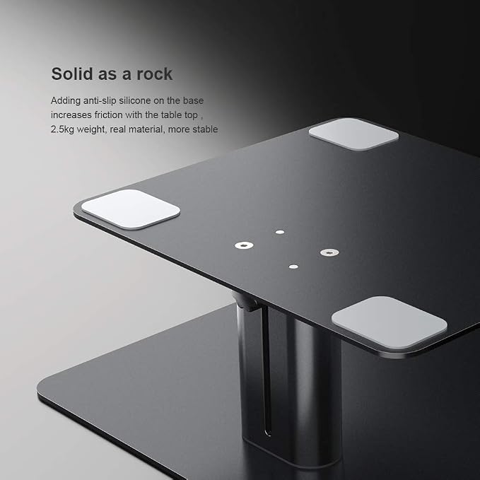 Nillkin Monitor Stand for Desk, Adjustable Height Computer Monitor Stand | Ergonomic Aluminum Computer Stand for Desktop | iMac, Studio Display XDR, Dell, HP, Lenovo, Other Screen Display | Black