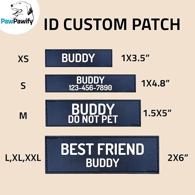 PawPawify Custom No Pull Dog Harness with Name and Phone Number, Heavy Duty Personalized Pet Vest to Prevent Tugging, Pulling, or Choking, Training and Walking (New Purple, XL (60-85 LBS))