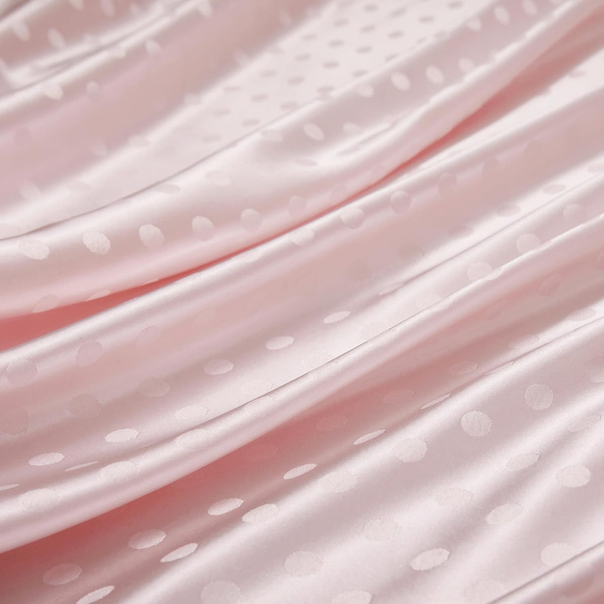 Blush Pink Satin Napkins Set Of 12,Blush Pink Polka Dots Satin Napkins Square 17 x 17 Inches for Wedding Dinner Birthday Easte Party Supplies