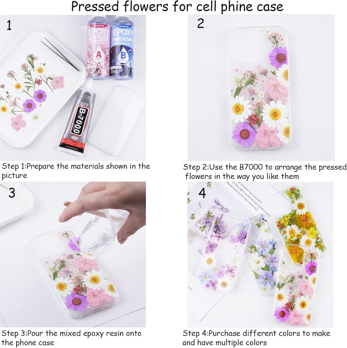 40Pcs Pink Dried Pressed Flowers for Crafts, Dry Flowers Kit for Resin Molds,Epoxy Resin Accessories,Bookmark,Nails, Jewelry Molds,Candle Making Supplies,Soap,Frame,Cakes