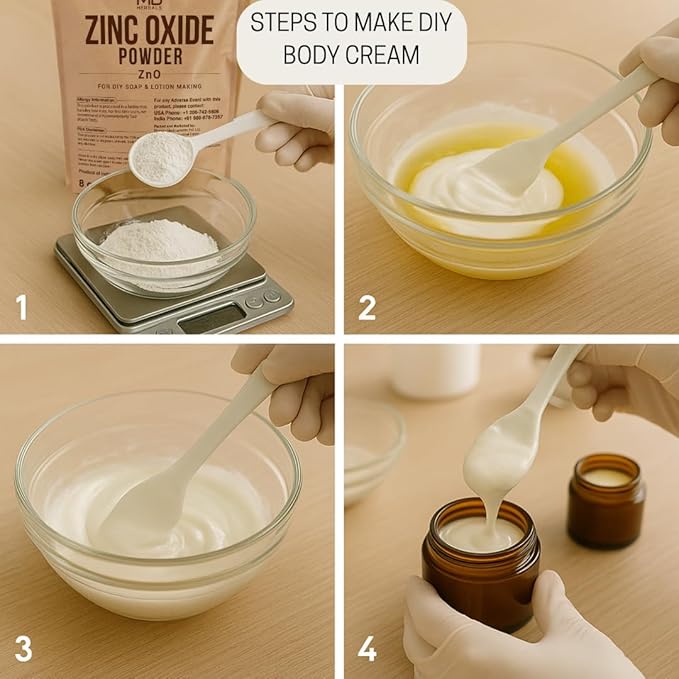 MB Herbals Zinc Oxide Powder 3.5 oz | Uncoated & Non-Nano | For DIY Sunscreen Lotion & Cream