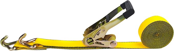 2 Inch Heavy Duty Ratchet Straps, 15ft Tie Down Straps Ratchet with Double J Hook, 10000lbs Breaking Strength, Cargo Ratchet Straps for Moving Motorcycle, Trailer & Trucks (4 Pack)