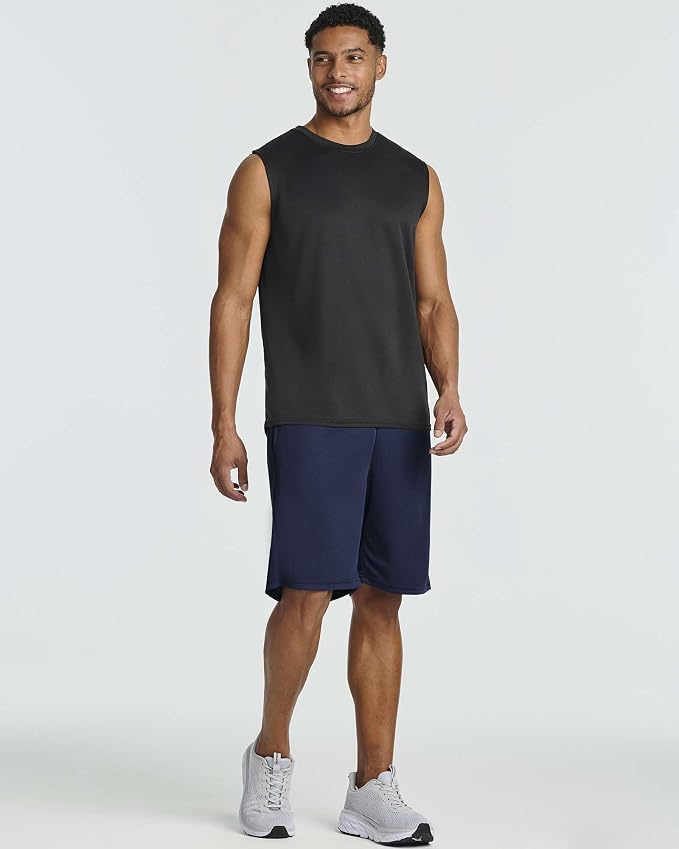 5 Pack Men's Mesh Shorts Athletic Basketball Sports Gym Workout Pockets | Cooling Moisture-Wicking, 9", Long, Quick-Dry, Breathable, Elastic Drawstring Waistband. Running, Exercise, Soccer, Training.
