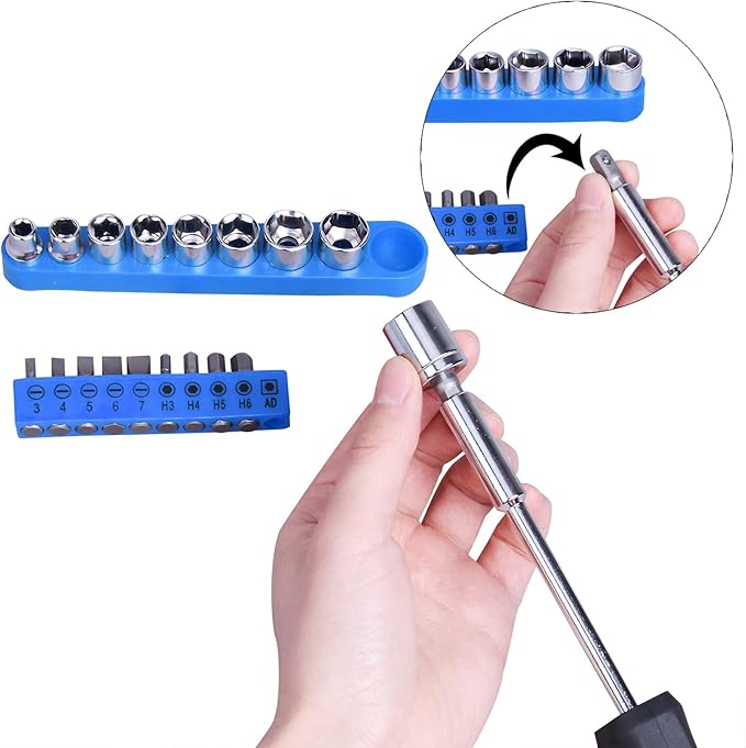 CARTMAN 148Piece Tool Set General Household Hand Tool Kit with Plastic Toolbox Storage Case Blue