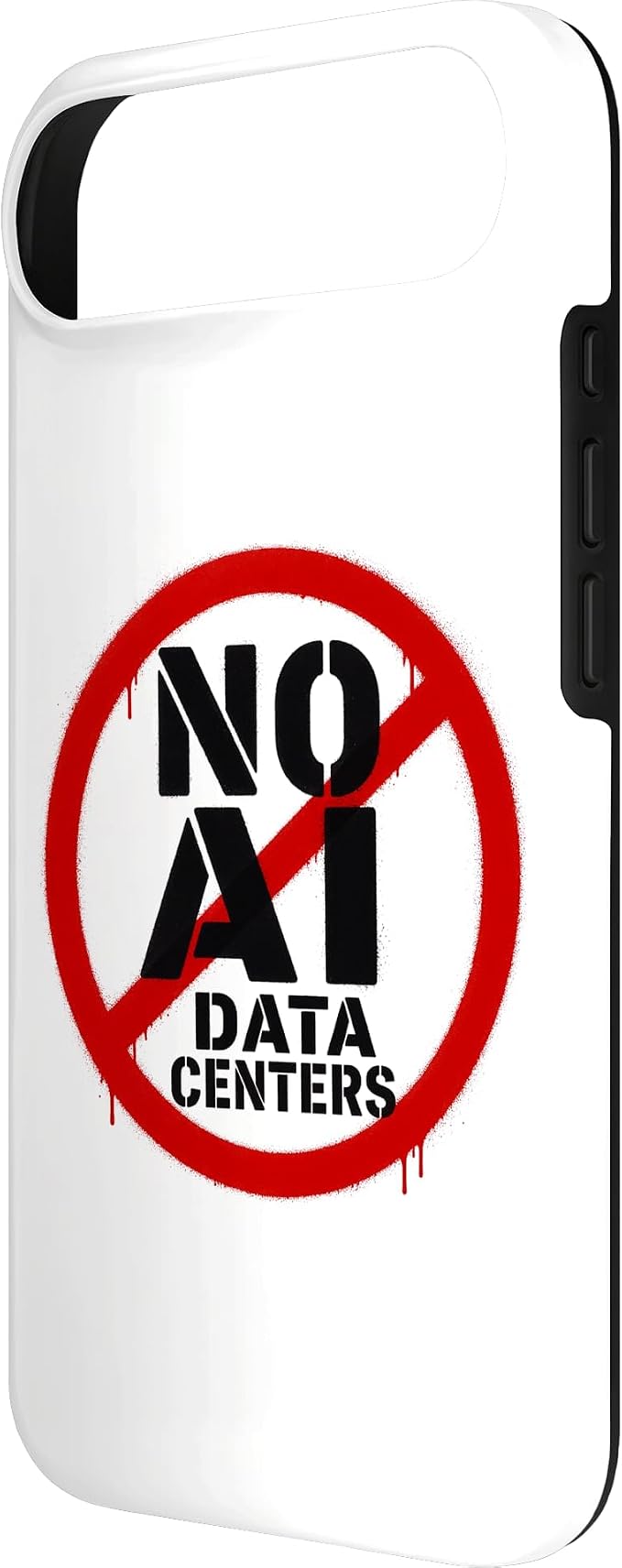 No AI Data Centers ��� Simple Minimal Spray Paint Style Text Case for iPhone Air