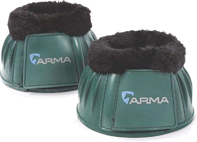 Shires Equestrian Equine Horse Arma Fleece Overreach Green Pony Bell Boots