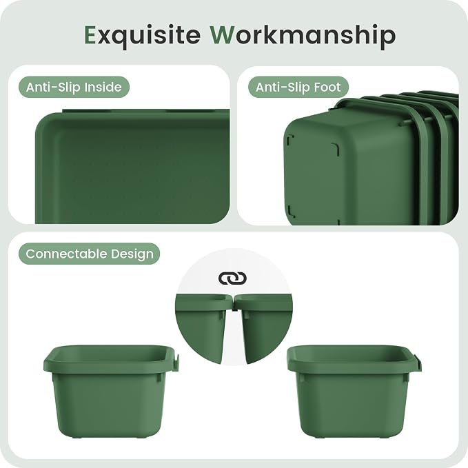 【Military Grade】A-LuGei Drawer Organizer,【】Makeup organizer,【Holds 177 Items】Bathroom Organizers and Storage,Organization and Storage,Desk Drawer Organizer for Vanity【Green】