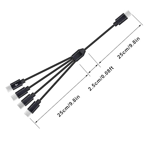 4 in 1 USB Type C Splitter Cable,USB C Male to 4 USB C Male Data Snyc and Charging Cord,USB C Multi Charging Cable for Cell Phones,Tablets and More(1.6FT/0.5M)
