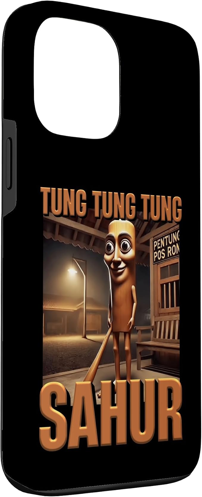 Internet Hilarious Meme AI Character Tung Tung Tung Sahur Case for iPhone 13 Pro Max