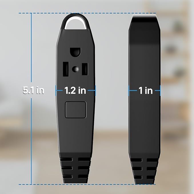 K KASONIC - 100-Feet 3 Outlet Extension Cord, UL Listed, 16/3 SJTW 3-Wire Grounded, 10 Amp 125 V 1625 Watts, Multi-Outlet Indoor/Outdoor Use, Black