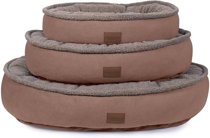 CAROLINA PET COMPANY Microfiber & Tipped Berber Comfy Cup Dog Bed - Blue, L
