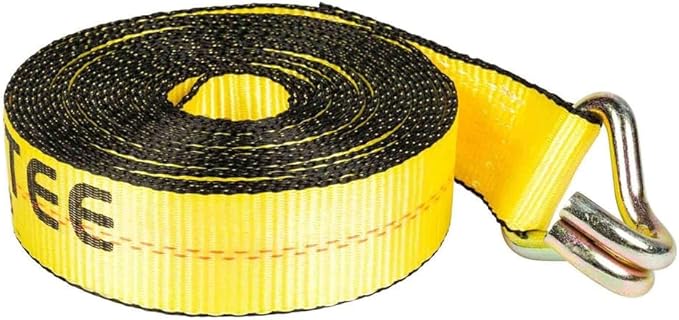 Mytee Products Ratchet Tie-Down Straps with Wire Hook, 2" x 30' Yellow Ratchet Strap | 10,000 Lbs Breaking Strength | Heavy Duty TieDown Ratchet Straps for Flatbed, Truck, Trailers Pickup (10 Pack)
