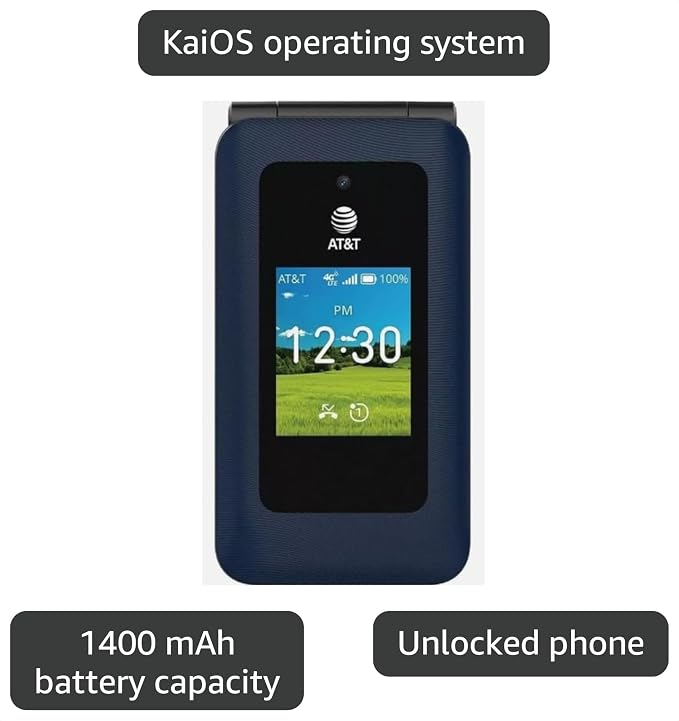 AT&T Cingular Flex 2 Smart Flip, 4GB, Unlocked Phone (Classic Navy)