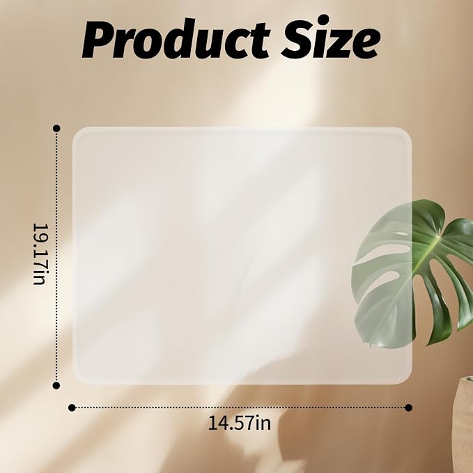 Clear Coffee Mat, 19.7"x15" Coffee Mat, Espresso Maker and Kitchen Counter, Bar Accessories for Countertop, Dish Drying Mat, Anti-Slip, Anti-Vibration Pad for Espresso Machine