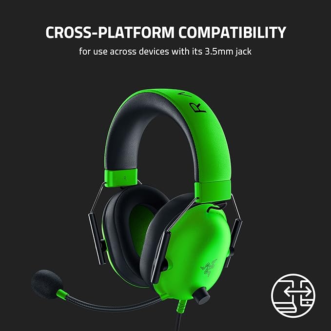 Razer BlackShark V2 X Gaming Headset, 3.5mm Audio Jack, Green
