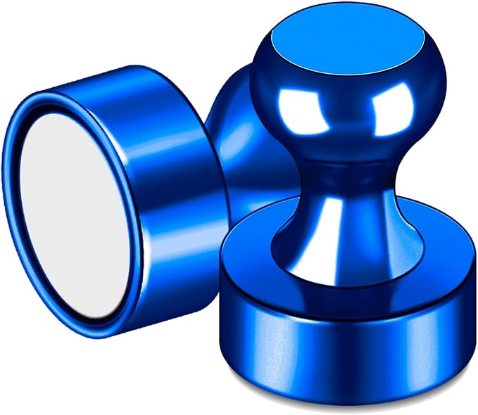 LOVIMAG Fridge Magnets 20Pcs, Magnet for Refrigerator Whiteboard, Blue | Small Strong Neodymium Metal Cute Push Pin for Classroom, Kitchen, Accessories Decorative, Office, Calendar
