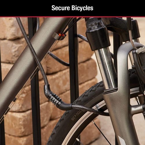 Master Lock Bike Lock Cable - Secure Combination Lock | Durable Black 8143D